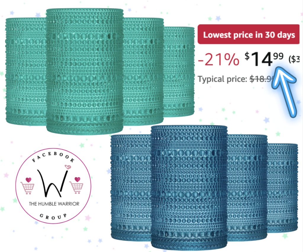 4-pack of highball hobnail glasses!